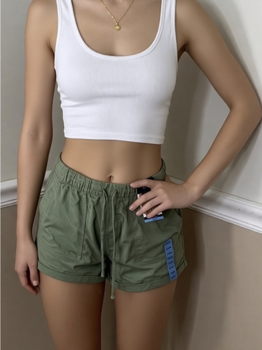 🩵 5 for $25! GAP Olive Green Drawstring Hybrid Shorts